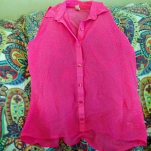 Sleeveless sheer top